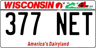 WI license plate 377NET
