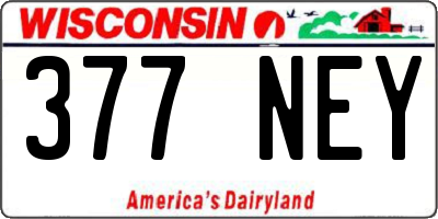WI license plate 377NEY