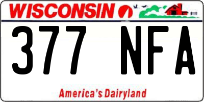 WI license plate 377NFA