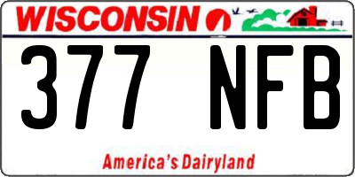 WI license plate 377NFB