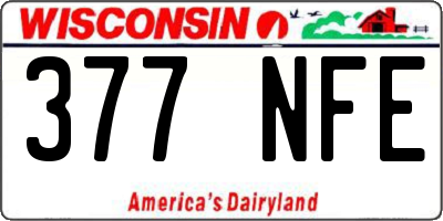 WI license plate 377NFE