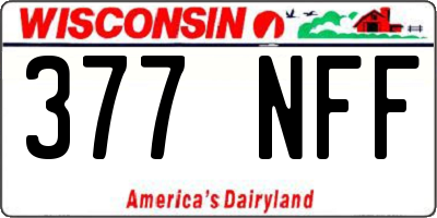 WI license plate 377NFF