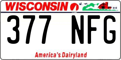 WI license plate 377NFG