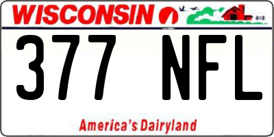 WI license plate 377NFL