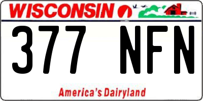 WI license plate 377NFN