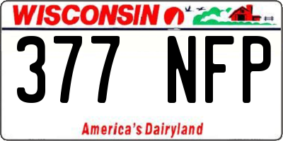 WI license plate 377NFP