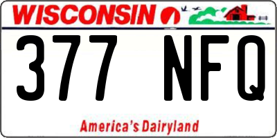 WI license plate 377NFQ