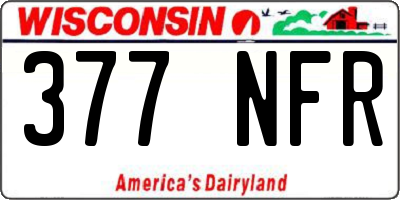 WI license plate 377NFR