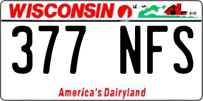 WI license plate 377NFS