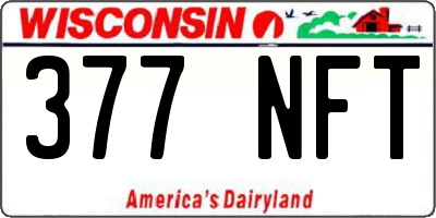 WI license plate 377NFT