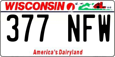WI license plate 377NFW