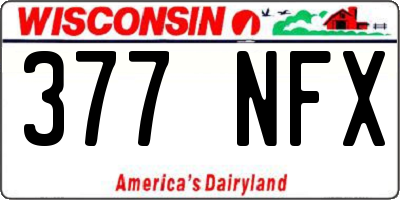 WI license plate 377NFX