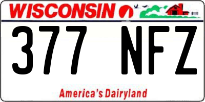 WI license plate 377NFZ