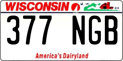 WI license plate 377NGB