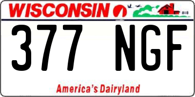 WI license plate 377NGF