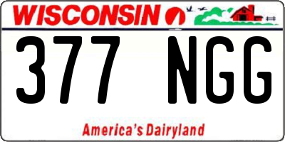 WI license plate 377NGG