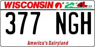 WI license plate 377NGH