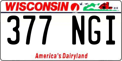 WI license plate 377NGI