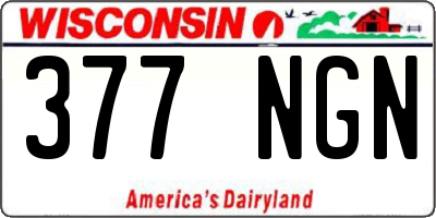 WI license plate 377NGN