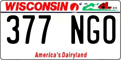 WI license plate 377NGO