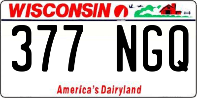 WI license plate 377NGQ