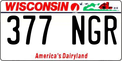 WI license plate 377NGR