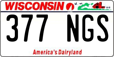 WI license plate 377NGS