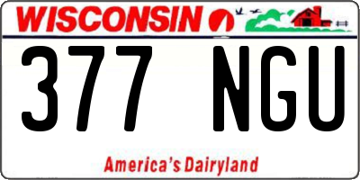 WI license plate 377NGU