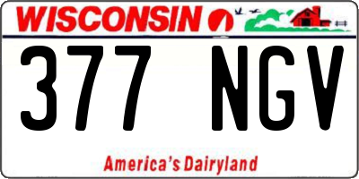WI license plate 377NGV