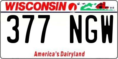 WI license plate 377NGW