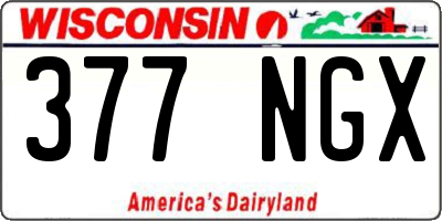WI license plate 377NGX