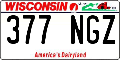 WI license plate 377NGZ