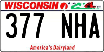 WI license plate 377NHA