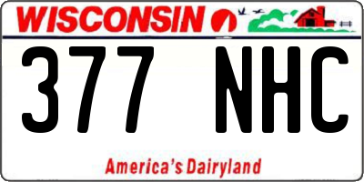 WI license plate 377NHC