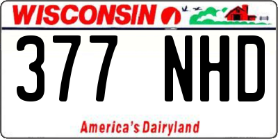 WI license plate 377NHD
