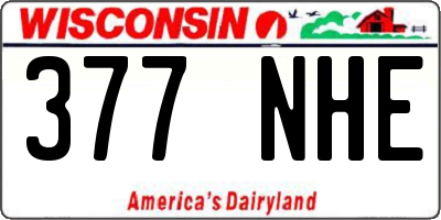 WI license plate 377NHE