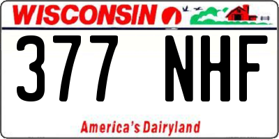 WI license plate 377NHF