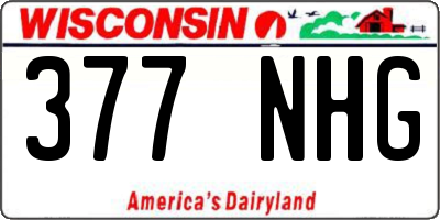 WI license plate 377NHG