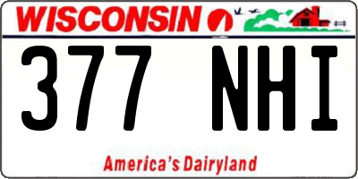 WI license plate 377NHI