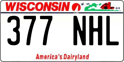 WI license plate 377NHL