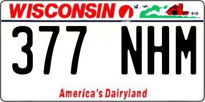 WI license plate 377NHM