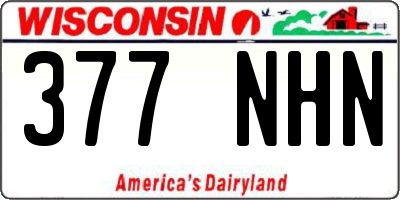 WI license plate 377NHN