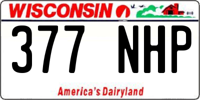 WI license plate 377NHP
