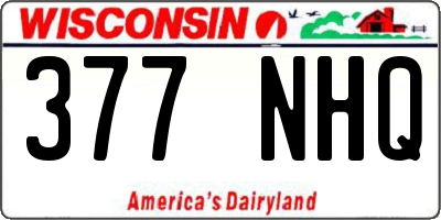 WI license plate 377NHQ