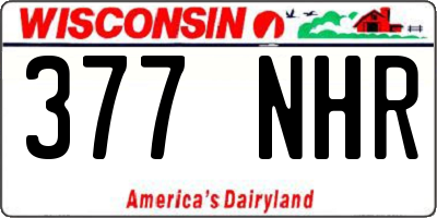 WI license plate 377NHR