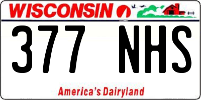 WI license plate 377NHS
