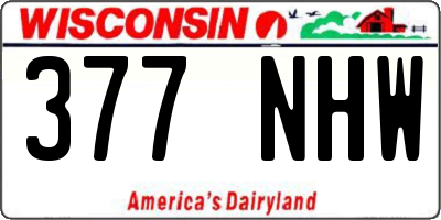 WI license plate 377NHW