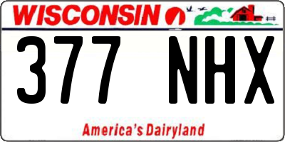 WI license plate 377NHX