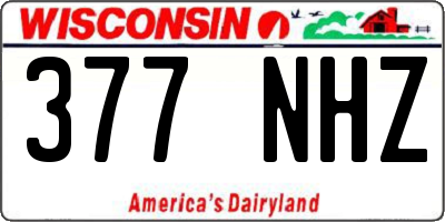WI license plate 377NHZ
