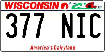 WI license plate 377NIC